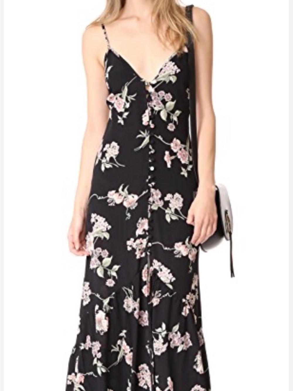 Flynn Skye Unbutton Me Black Floral Maxi Dress